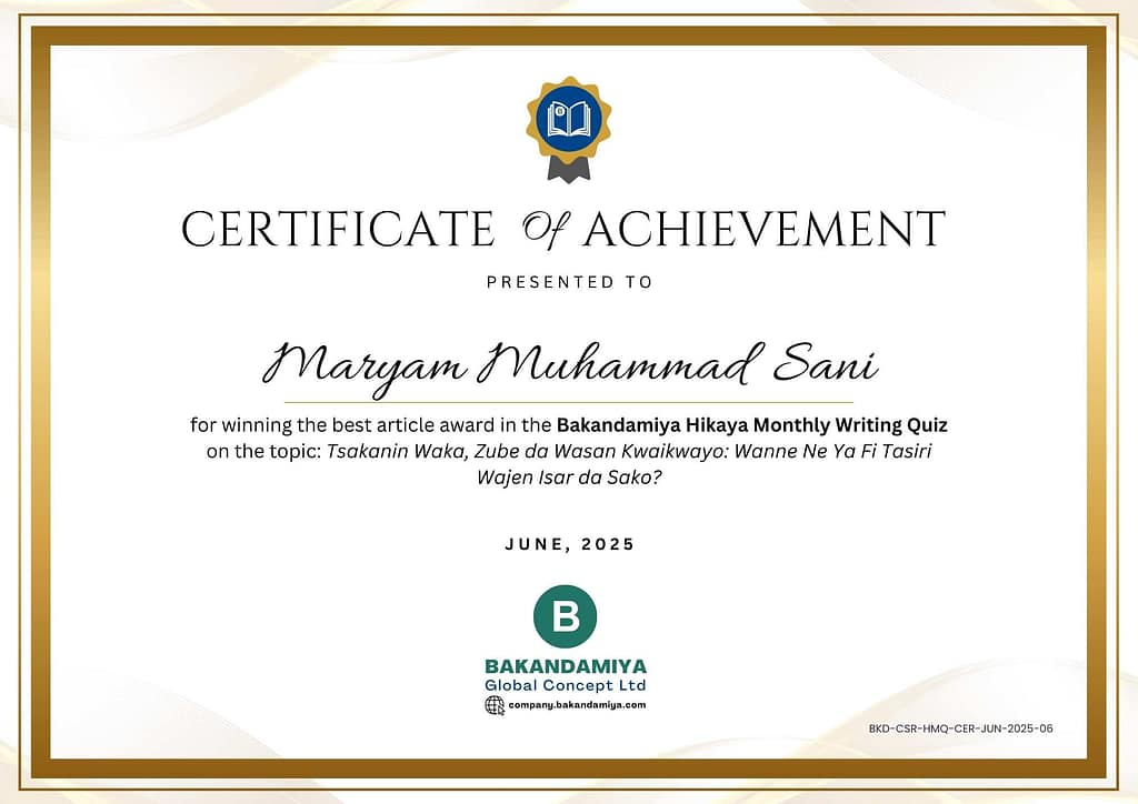 Maryam Muh'd Sani Cert - June 2025