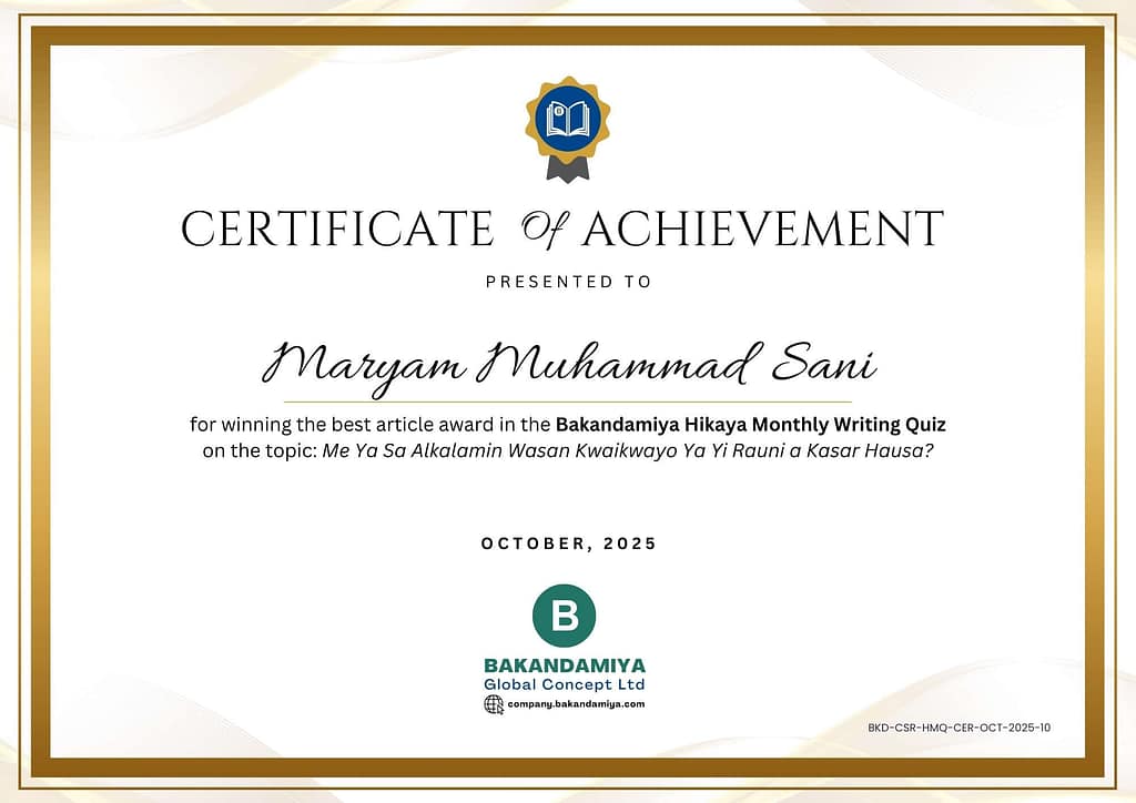 Maryam Muh'd Sani Cert - October 2025
