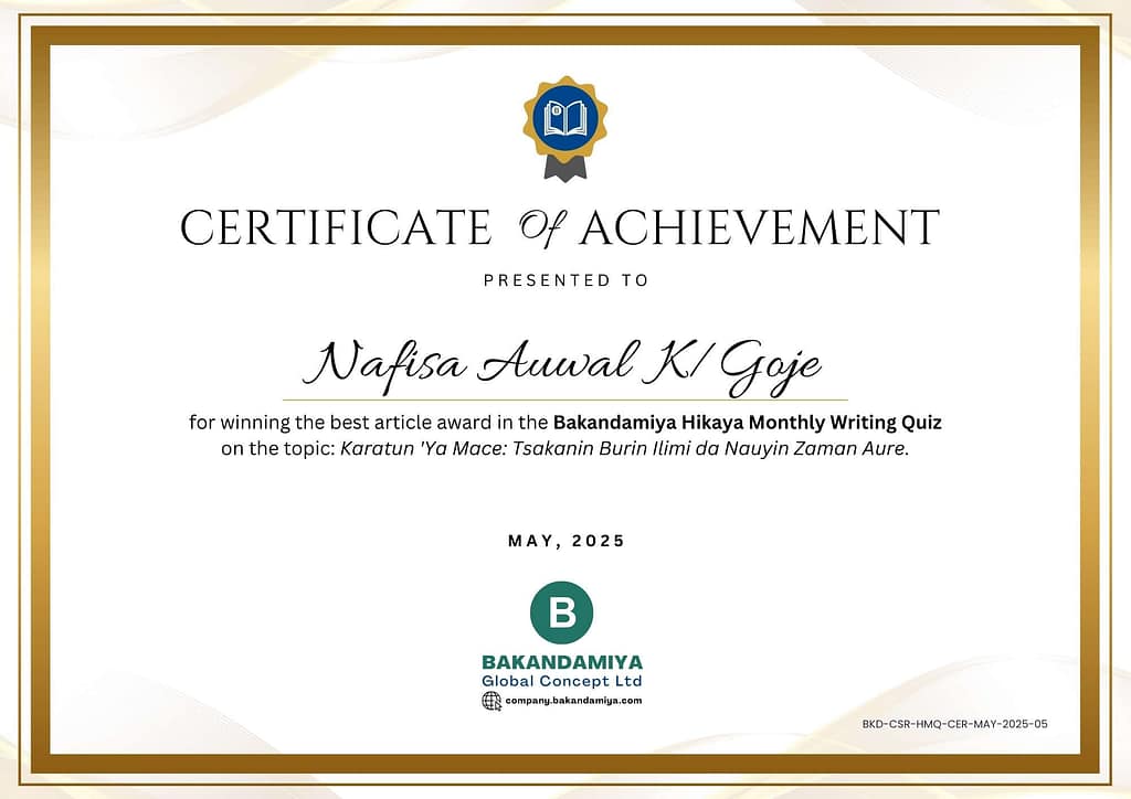 Nafisa Auwal K/Goje Cert - May 2025